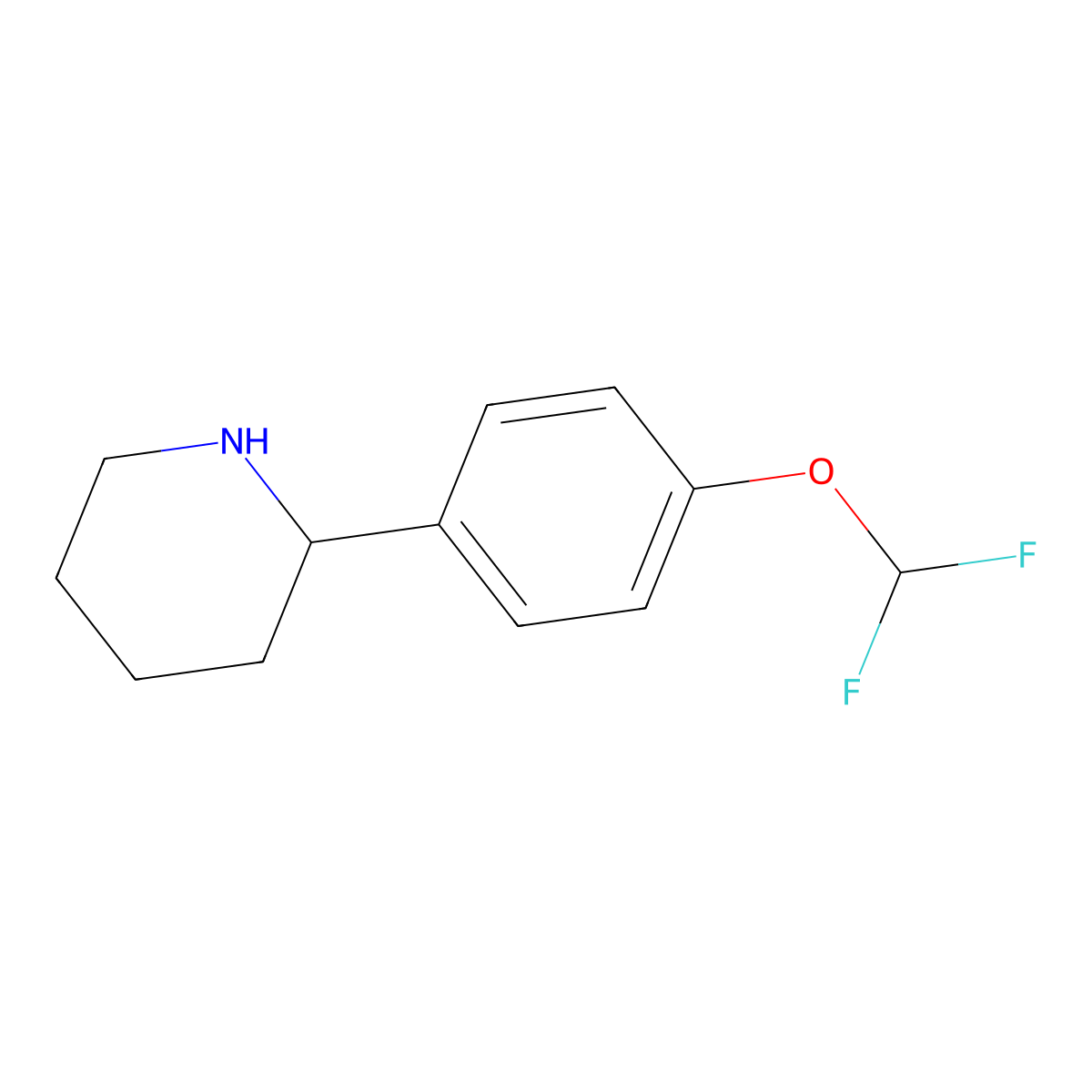 2-[4-(Difluoromethoxy)phenyl]piperidine molecular structure, CAS 1152583-20-4