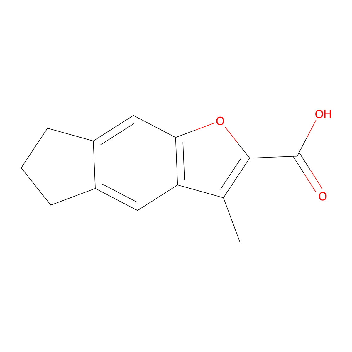 3-methyl-5H,6H,7H-indeno[5,6-b]furan-2-carboxylic acid molecular structure, CAS 1152583-23-7