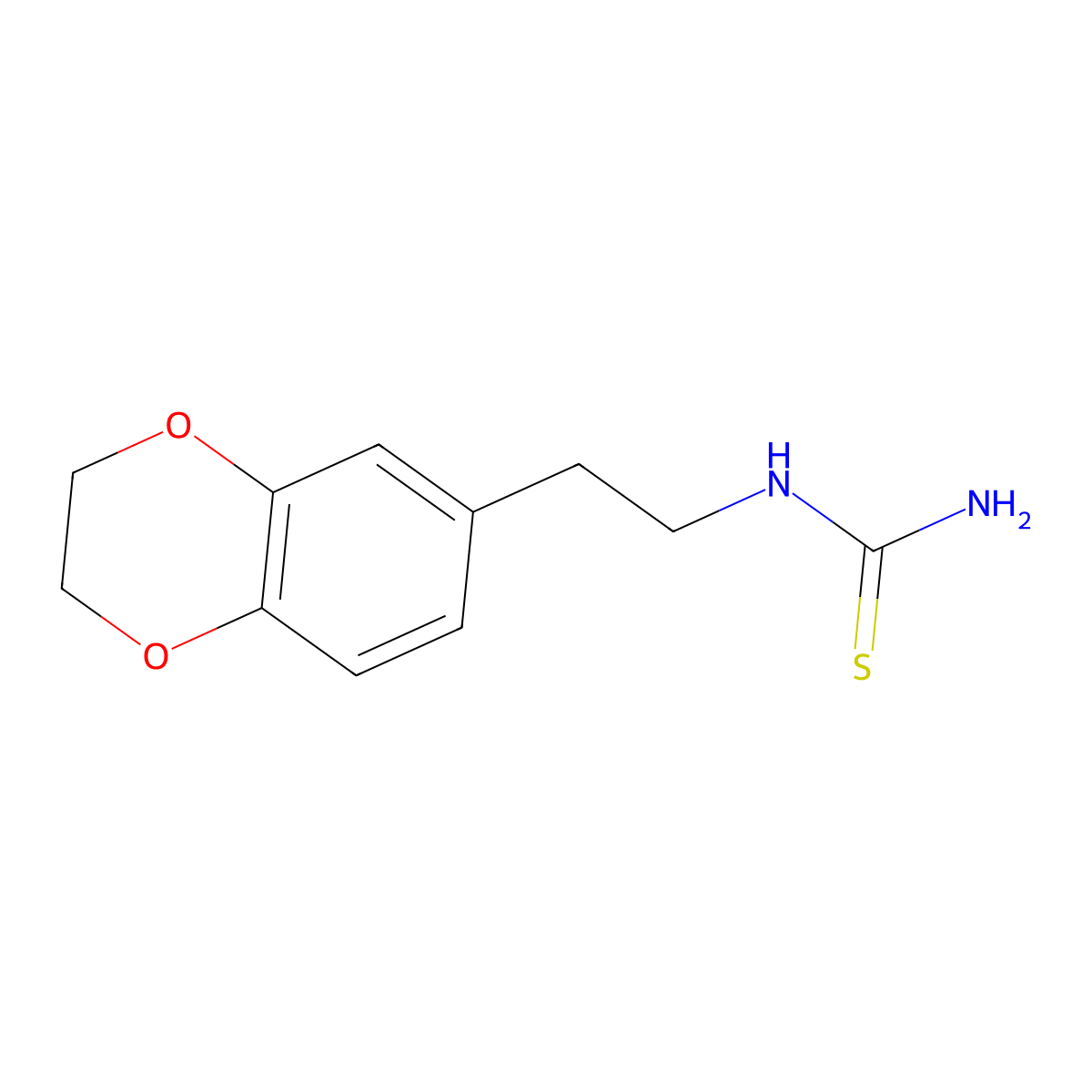 [2-(2,3-Dihydro-1,4-benzodioxin-6-yl)ethyl]thiourea molecular structure, CAS 1152583-31-7