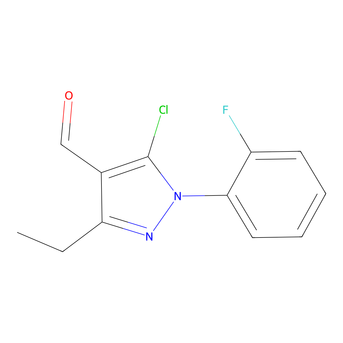 5-Chloro-3-ethyl-1-(2-fluorophenyl)-1H-pyrazole-4-carbaldehyde molecular structure, CAS 1152583-51-1