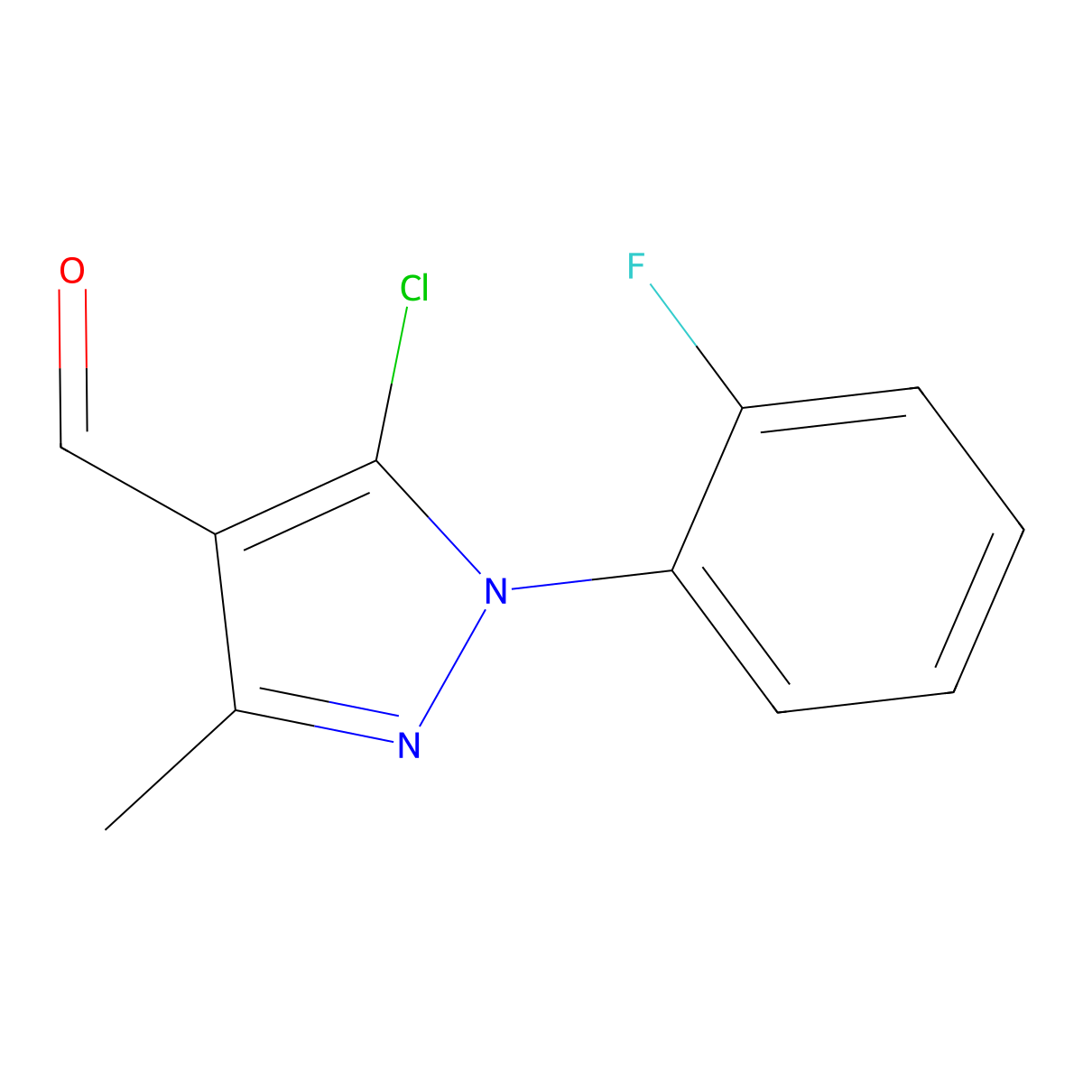 5-Chloro-1-(2-fluorophenyl)-3-methyl-1H-pyrazole-4-carbaldehyde molecular structure, CAS 1152583-57-7