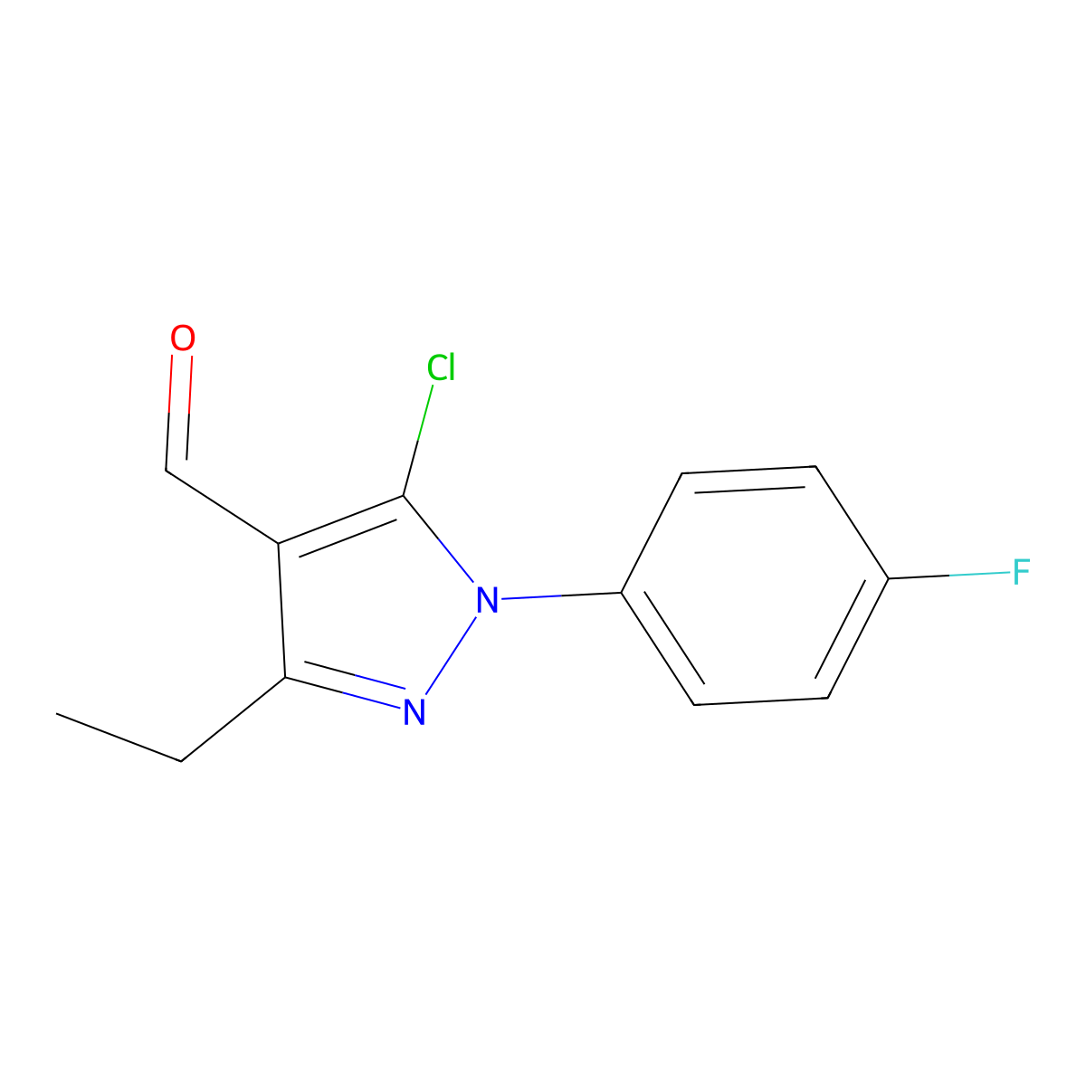 5-Chloro-3-ethyl-1-(4-fluorophenyl)-1H-pyrazole-4-carbaldehyde molecular structure, CAS 1152583-77-1