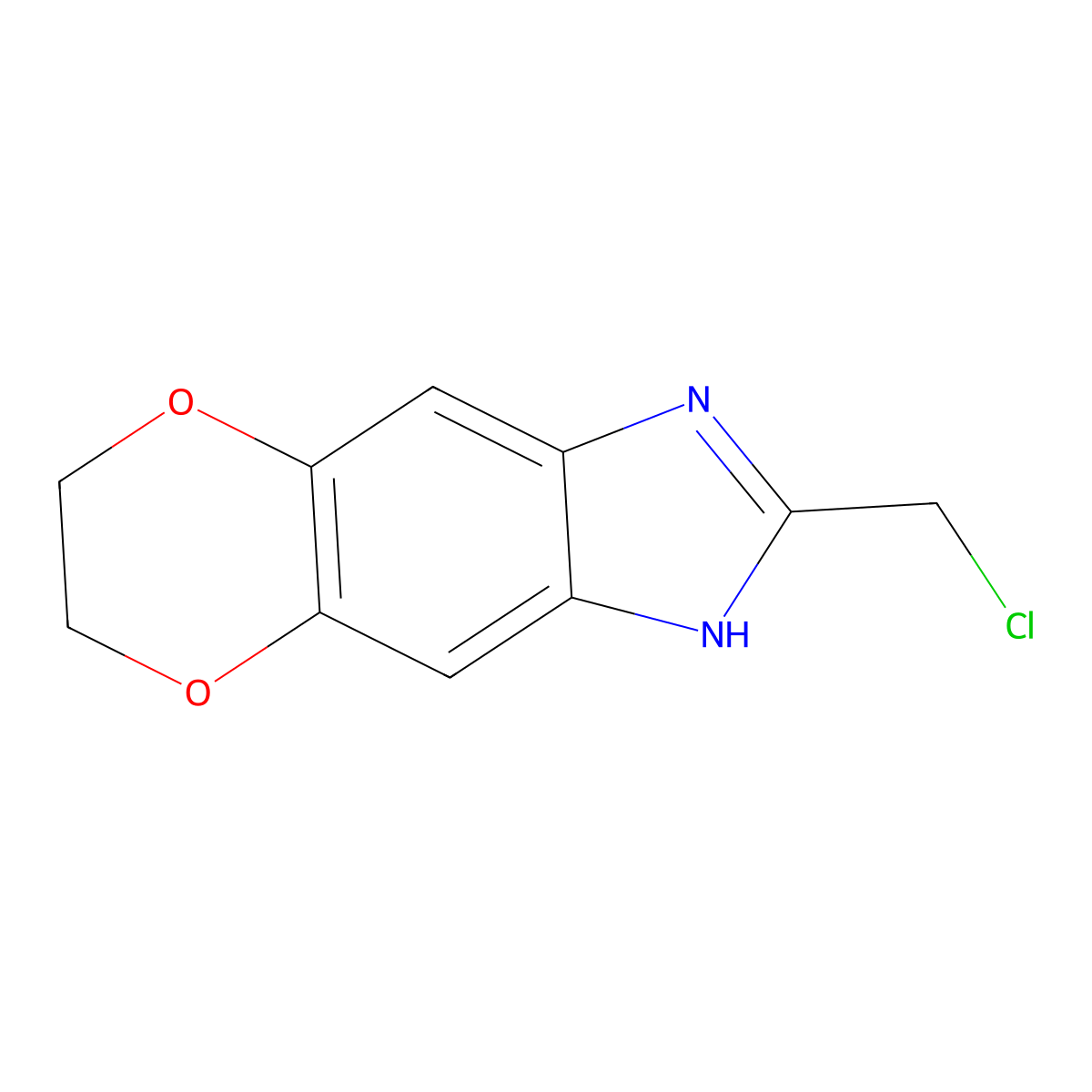 2-(chloromethyl)-6H,7H-1,4-dioxino[5,6-f]benzimidazole molecular structure, CAS 1152584-20-7