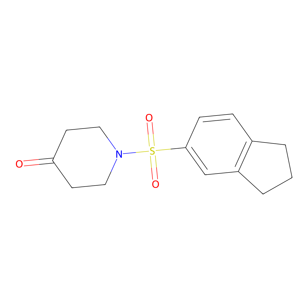 1-(2,3-dihydro-1H-inden-5-ylsulfonyl)piperidin-4-one molecular structure, CAS 1152584-61-6