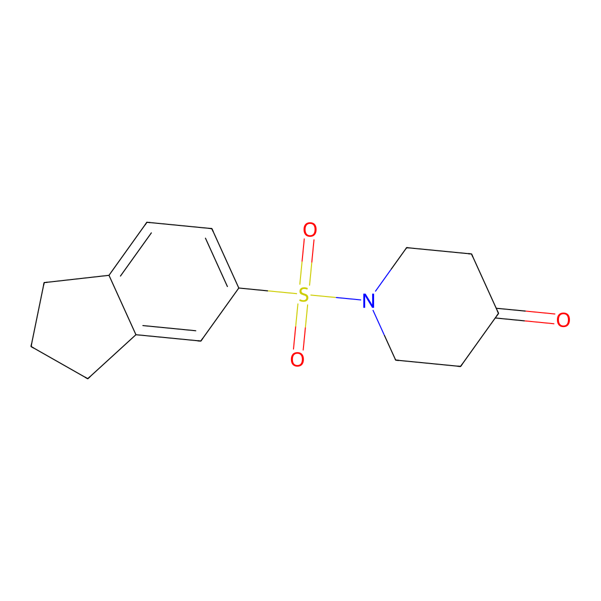 1-(2,3-dihydro-1H-inden-5-ylsulfonyl)piperidin-4-one molecular structure, CAS 1152584-61-6