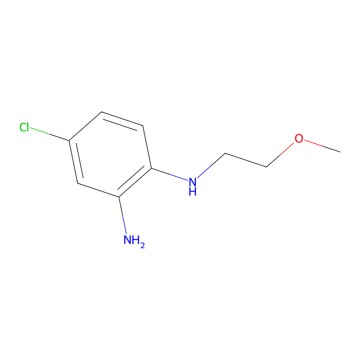 4-Chloro-N1-(2-methoxyethyl)benzene-1,2-diamine molecular structure, CAS 1152584-72-9