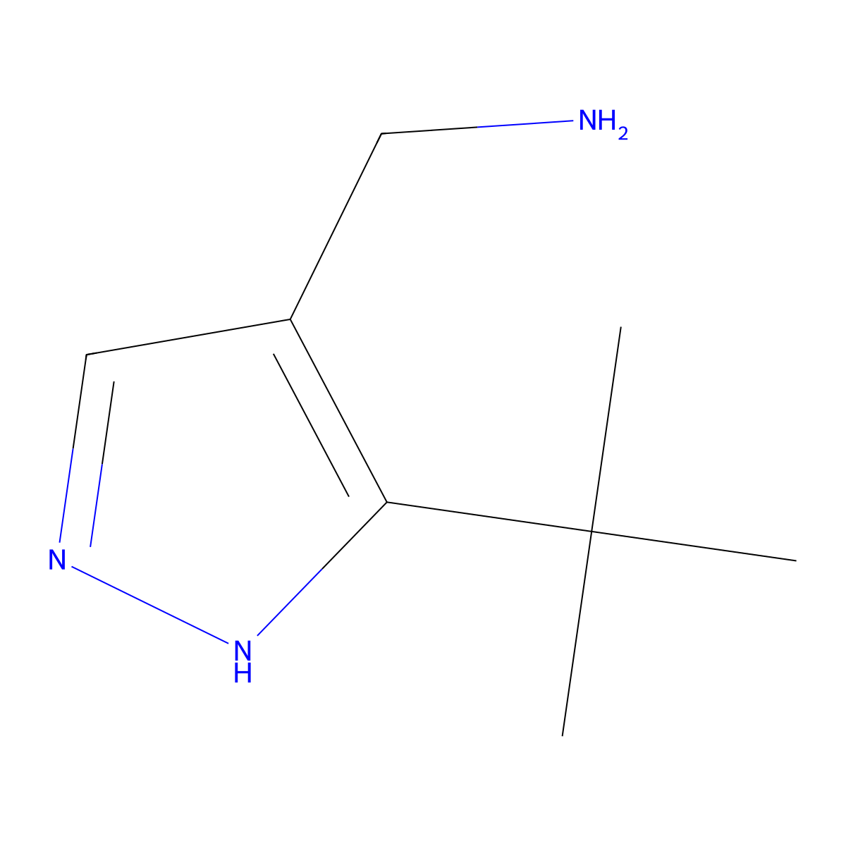 (3-tert-butyl-1H-pyrazol-4-yl)methanamine molecular structure, CAS 1152584-86-5
