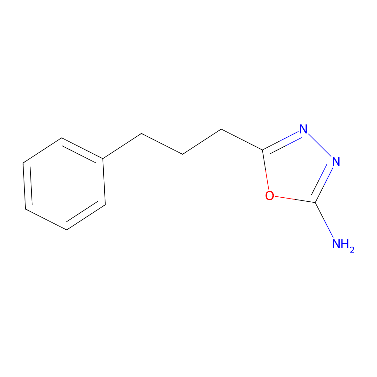 5-(3-Phenylpropyl)-1,3,4-oxadiazol-2-amine molecular structure, CAS 1152585-28-8