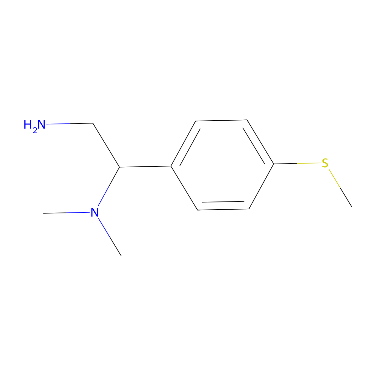 {2-Amino-1-[4-(methylsulfanyl)phenyl]ethyl}dimethylamine molecular structure, CAS 1152586-63-4