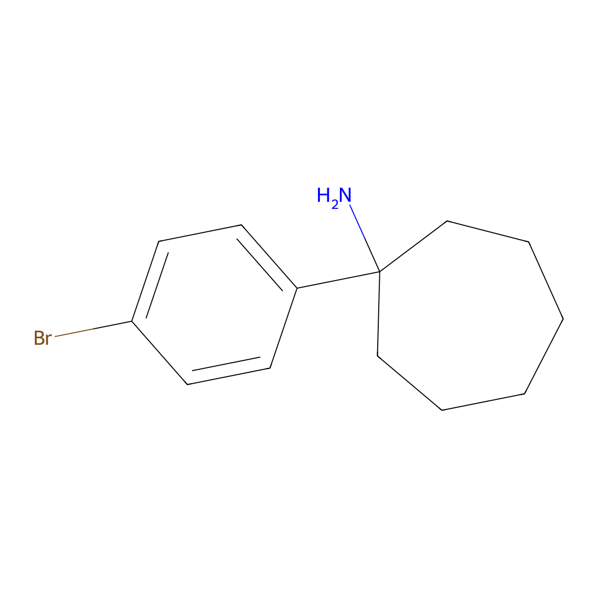 1-(4-Bromophenyl)cycloheptan-1-amine molecular structure, CAS 1152587-02-4