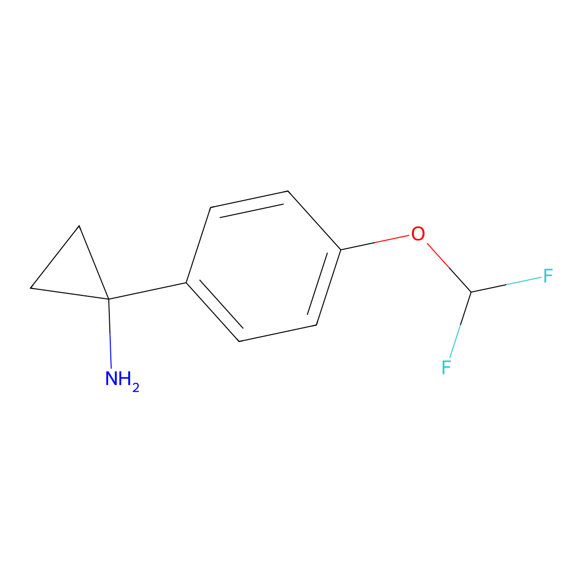 1-[4-(Difluoromethoxy)phenyl]cyclopropan-1-amine molecular structure, CAS 1152587-03-5