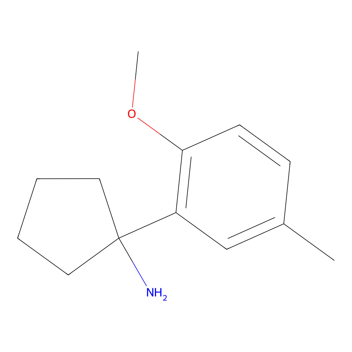 1-(2-Methoxy-5-methylphenyl)cyclopentan-1-amine molecular structure, CAS 1152587-04-6