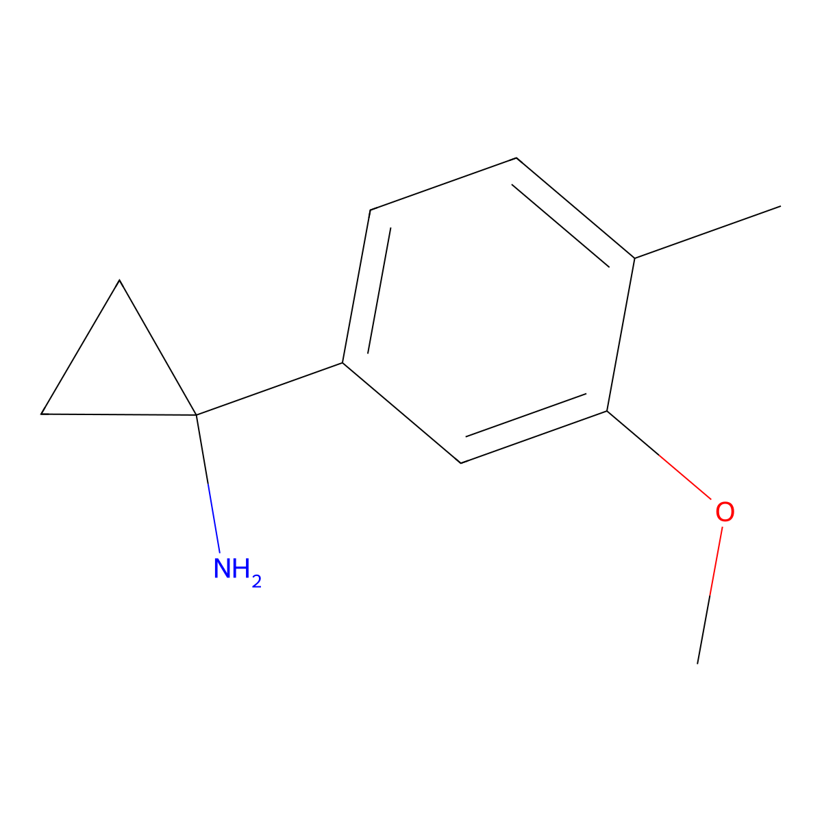 1-(3-Methoxy-4-methylphenyl)cyclopropan-1-amine molecular structure, CAS 1152587-07-9