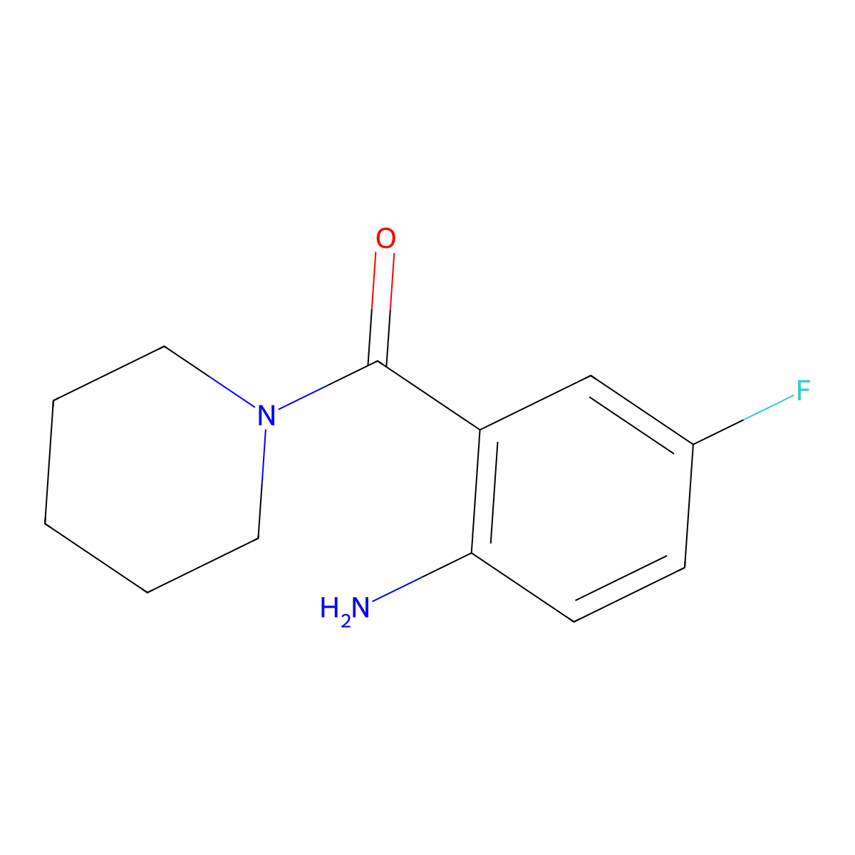 (2-Amino-5-fluorophenyl)(piperidin-1-yl)methanone molecular structure, CAS 1152587-50-2