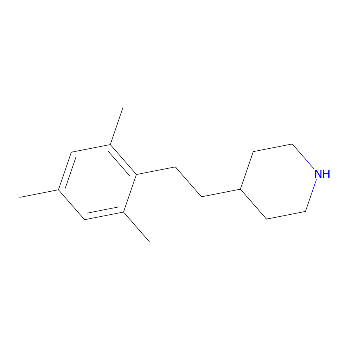 4-(2,4,6-Trimethylphenethyl)piperidine molecular structure, CAS 1152587-51-3