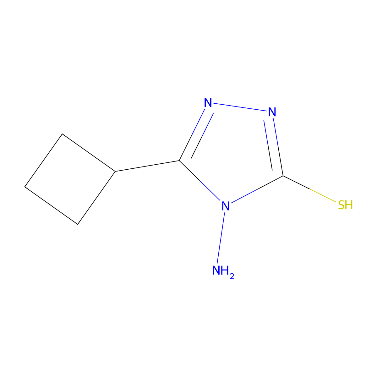 4-amino-5-cyclobutyl-4H-1,2,4-triazole-3-thiol molecular structure, CAS 1152587-71-7