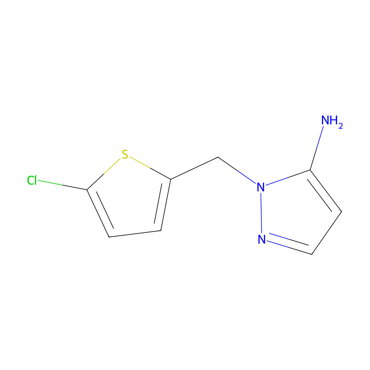 1-[(5-chlorothiophen-2-yl)methyl]-1H-pyrazol-5-amine molecular structure, CAS 1152588-32-3