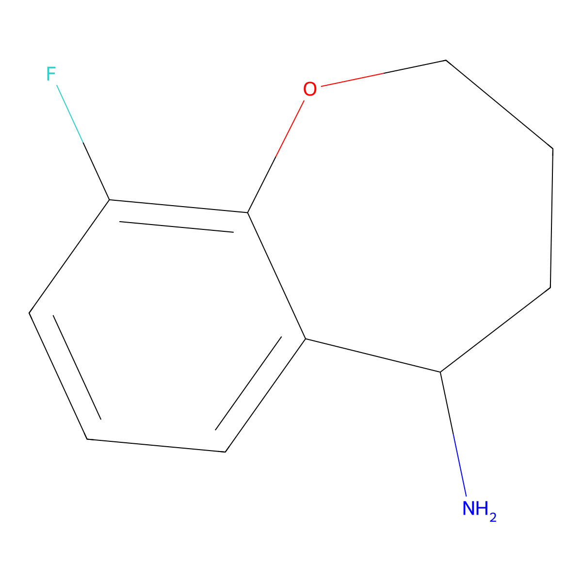 9-Fluoro-2,3,4,5-tetrahydro-1-benzoxepin-5-amine molecular structure, CAS 1152588-61-8