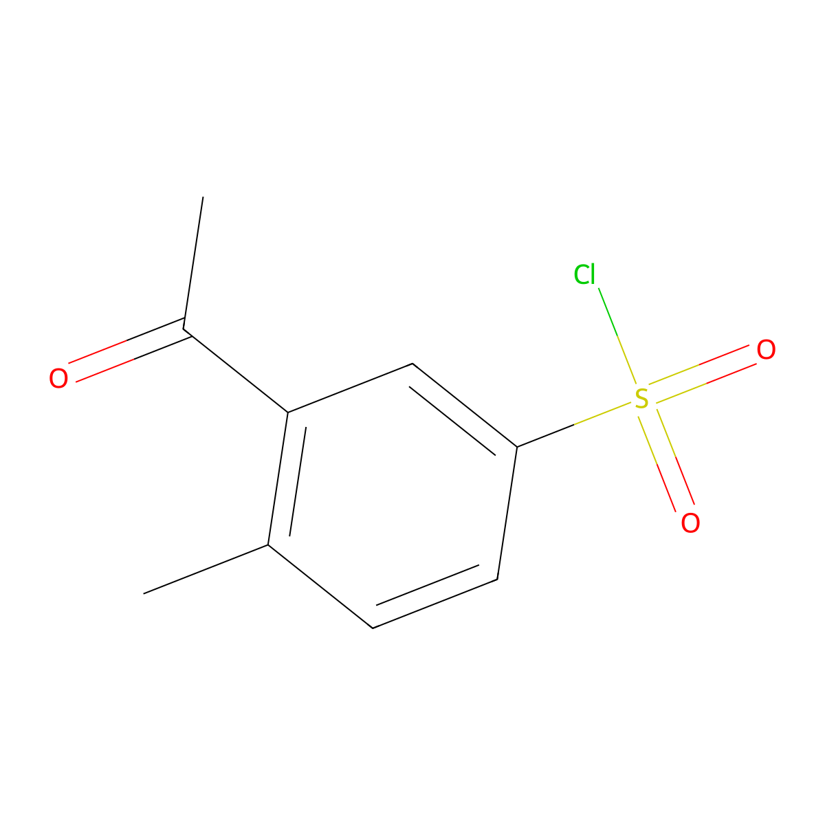 3-Acetyl-4-methylbenzene-1-sulfonyl chloride molecular structure, CAS 1152590-15-2