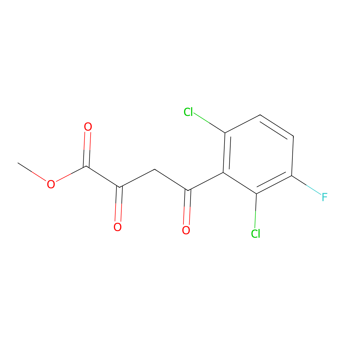 Methyl 4-(2,6-dichloro-3-fluorophenyl)-2,4-dioxobutanoate molecular structure, CAS 1152590-36-7
