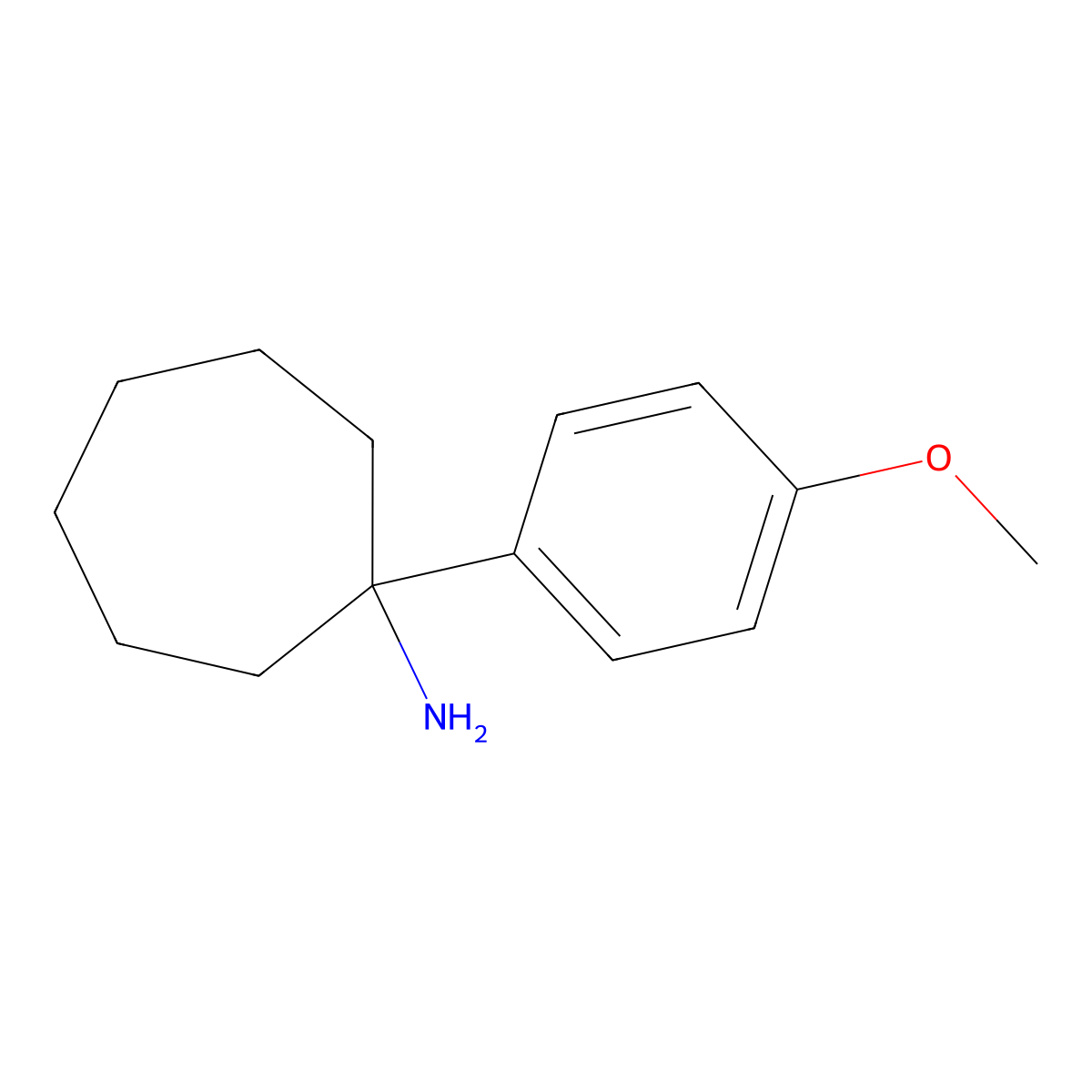 1-(4-Methoxyphenyl)cycloheptan-1-amine molecular structure, CAS 1152590-51-6