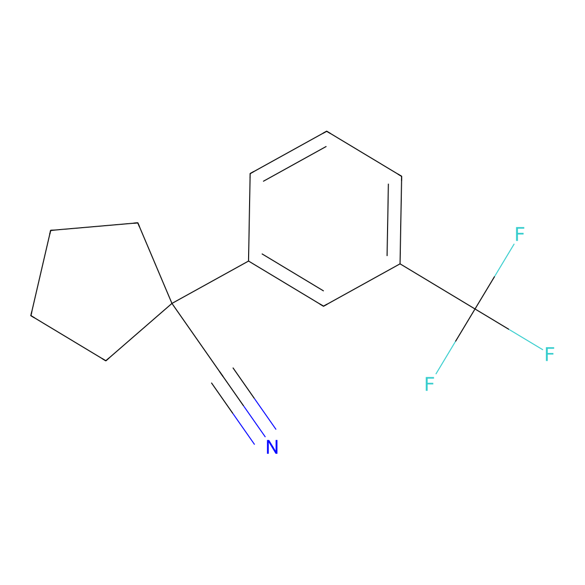 1-(3-(Trifluoromethyl)phenyl)cyclopentanecarbonitrile molecular structure, CAS 1152590-54-9