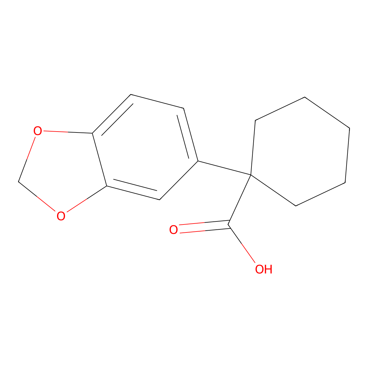 1-(1,3-Dioxaindan-5-yl)cyclohexane-1-carboxylic acid molecular structure, CAS 1152590-90-3