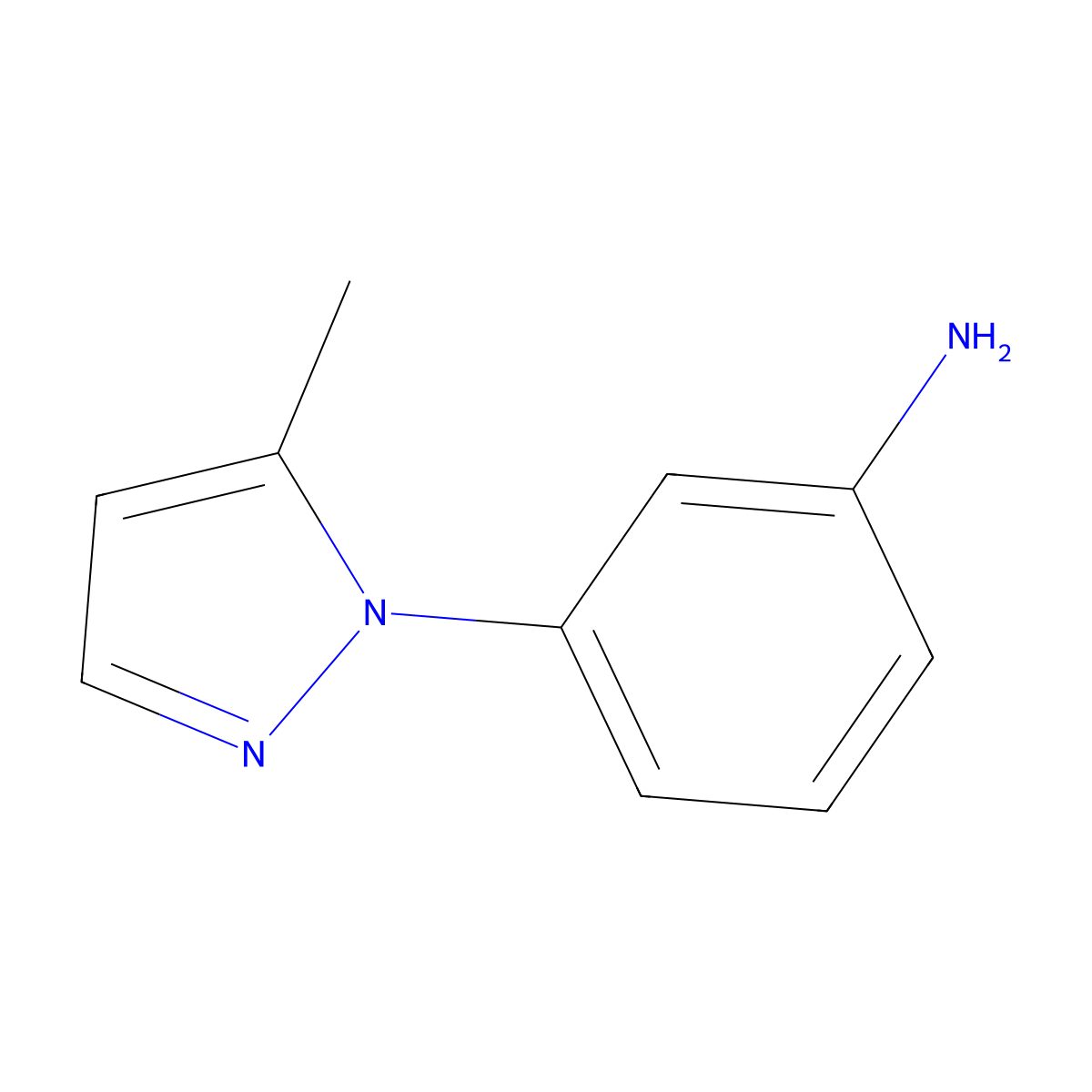 3-(5-methyl-1H-pyrazol-1-yl)aniline molecular structure, CAS 1152592-25-0