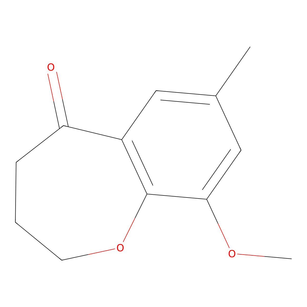 9-Methoxy-7-methyl-2,3,4,5-tetrahydro-1-benzoxepin-5-one molecular structure, CAS 1152592-45-4