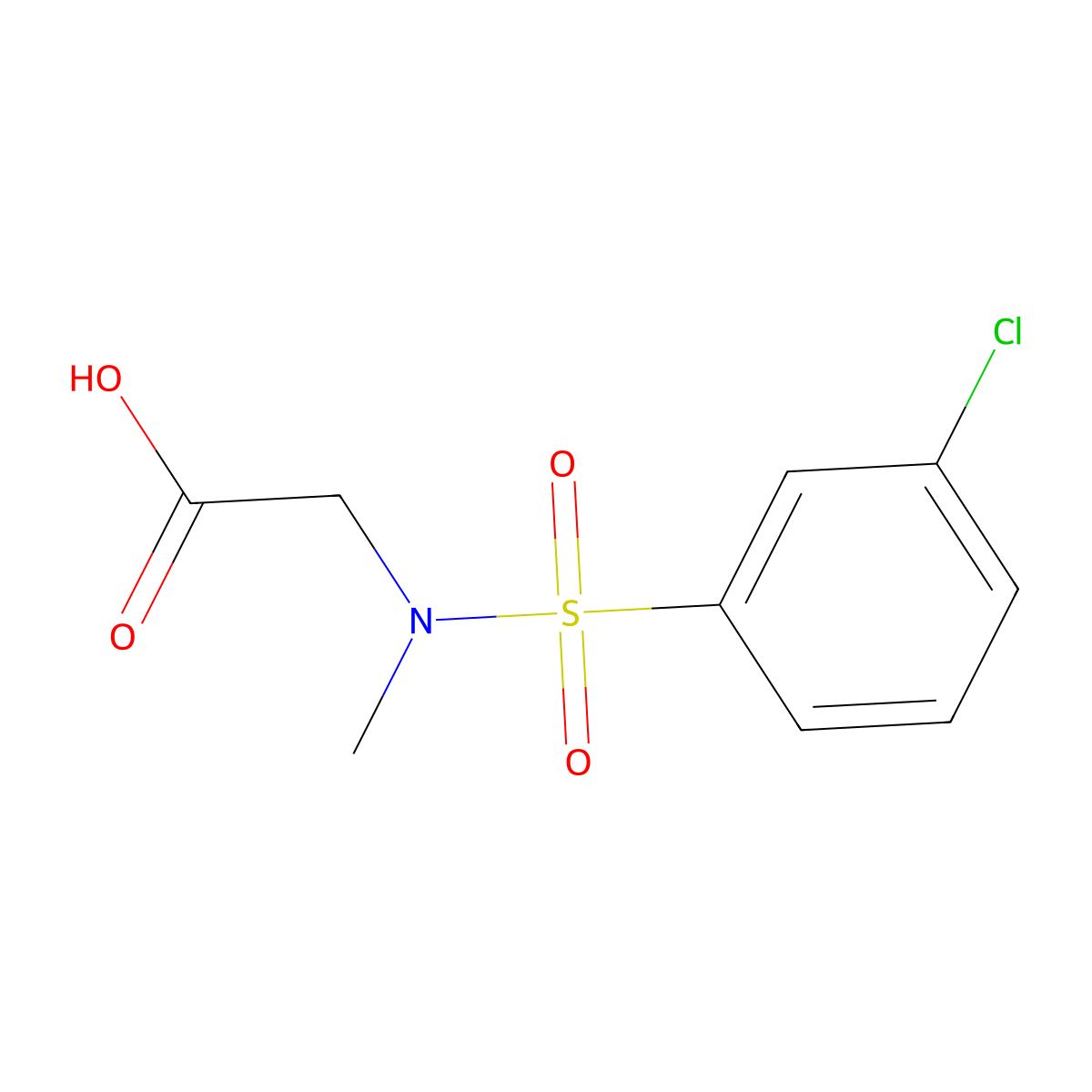 2-(n-Methyl3-chlorobenzenesulfonamido)acetic acid molecular structure, CAS 1152593-53-7