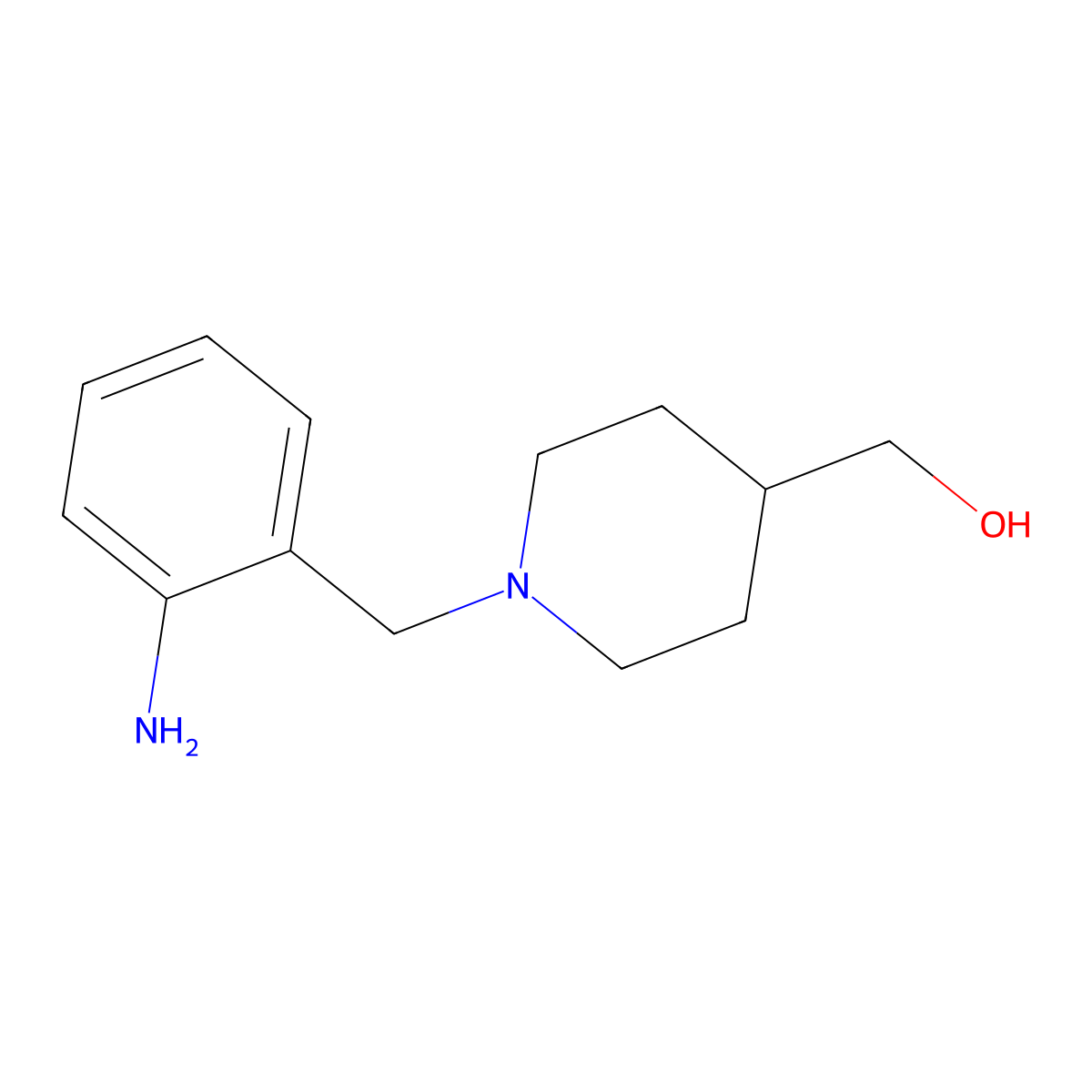 {1-[(2-Aminophenyl)methyl]piperidin-4-yl}methanol molecular structure, CAS 1152594-93-8