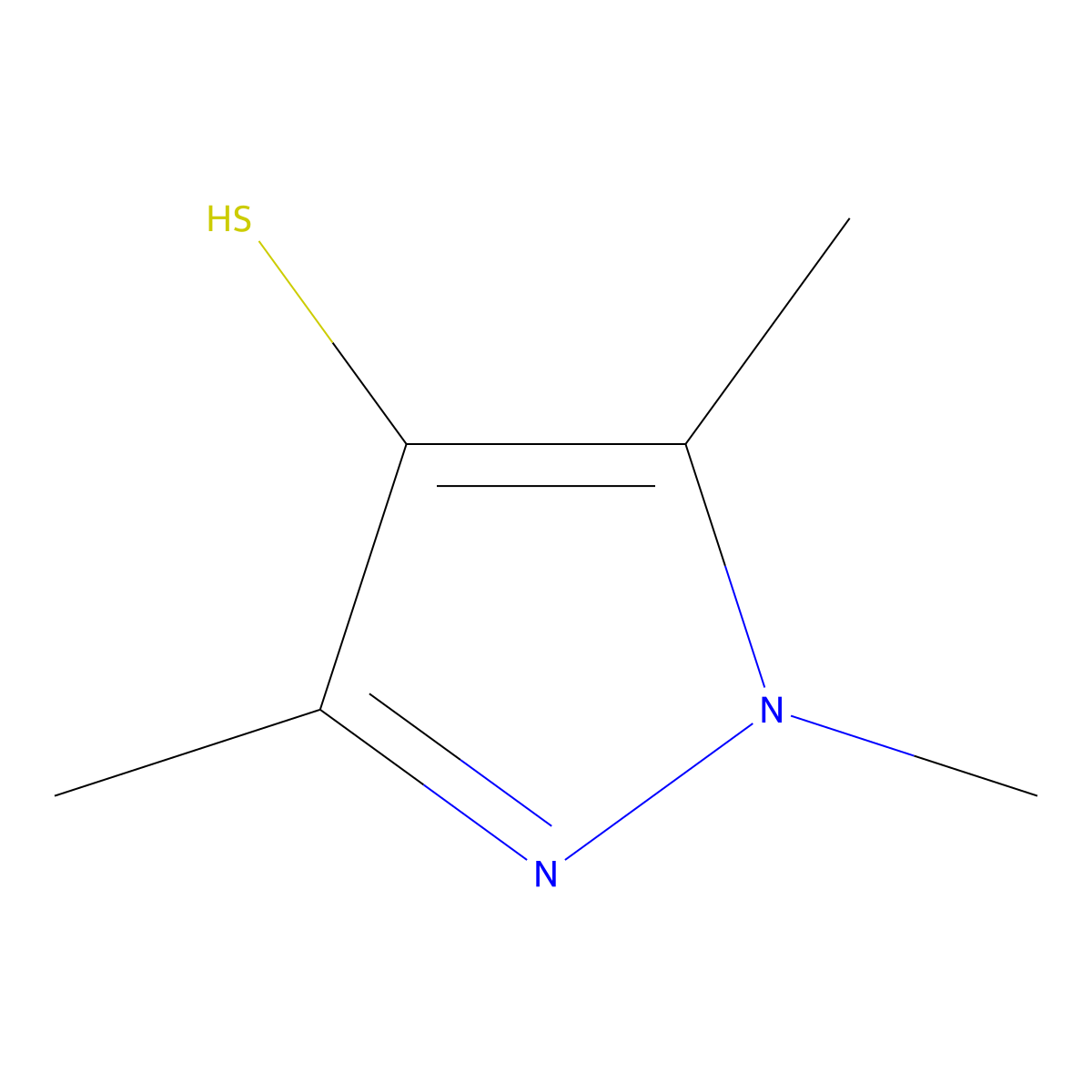 trimethyl-1H-pyrazole-4-thiol molecular structure, CAS 1152595-72-6