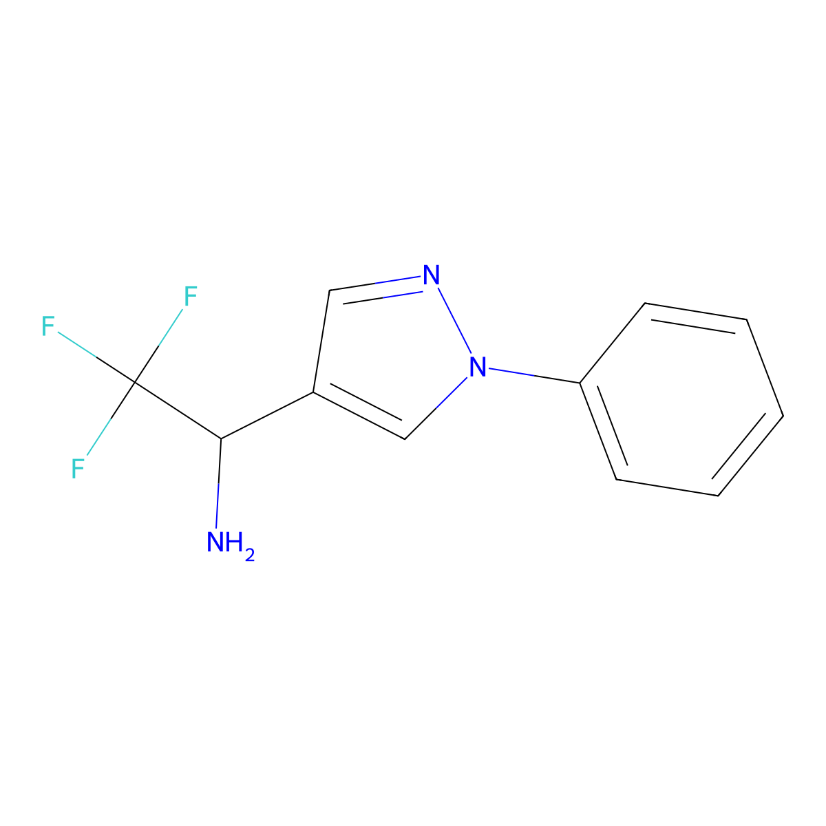 2,2,2-Trifluoro-1-(1-phenyl-1h-pyrazol-4-yl)ethan-1-amine molecular structure, CAS 1152595-95-3