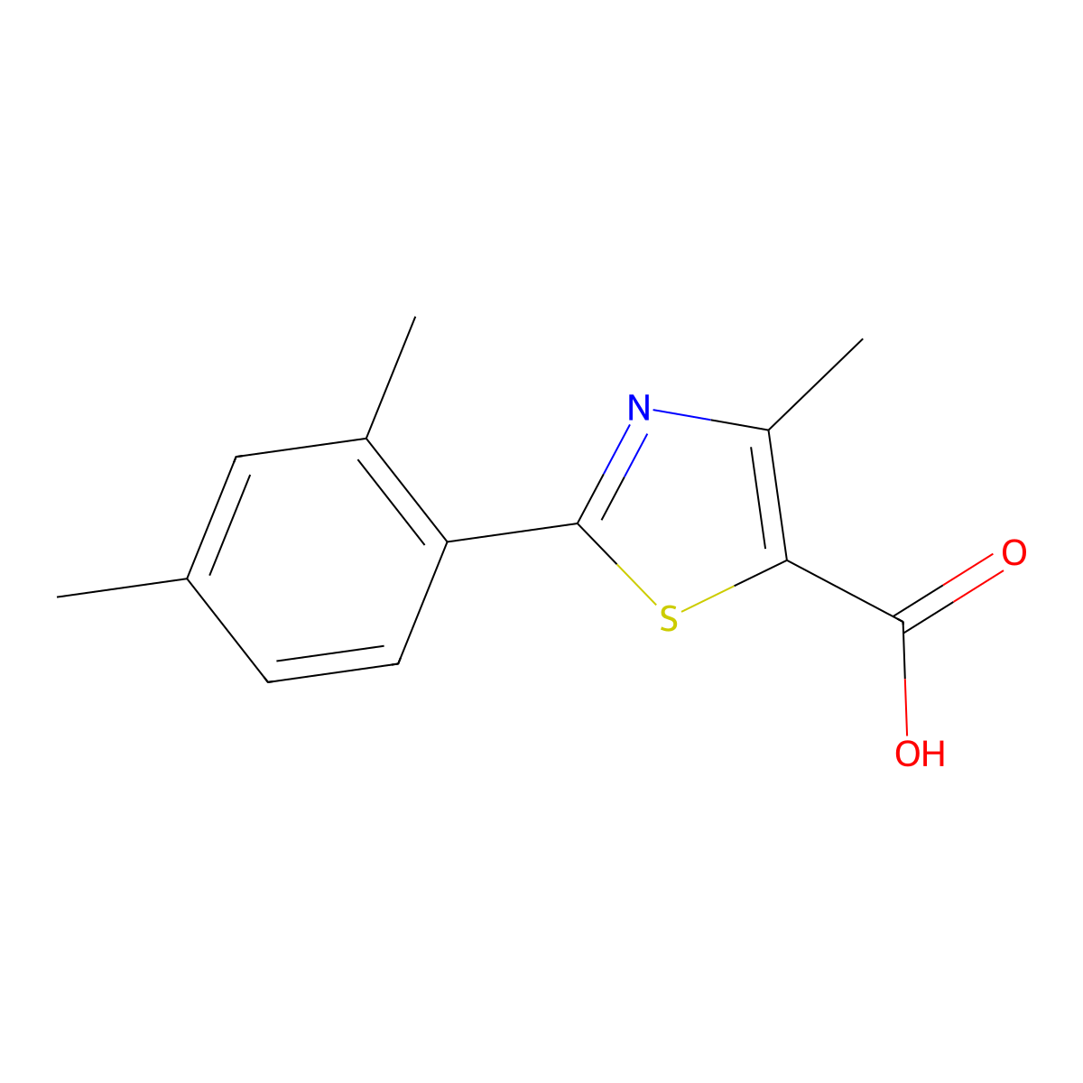 2-(2,4-Dimethylphenyl)-4-methyl-1,3-thiazole-5-carboxylic acid molecular structure, CAS 1152597-25-5