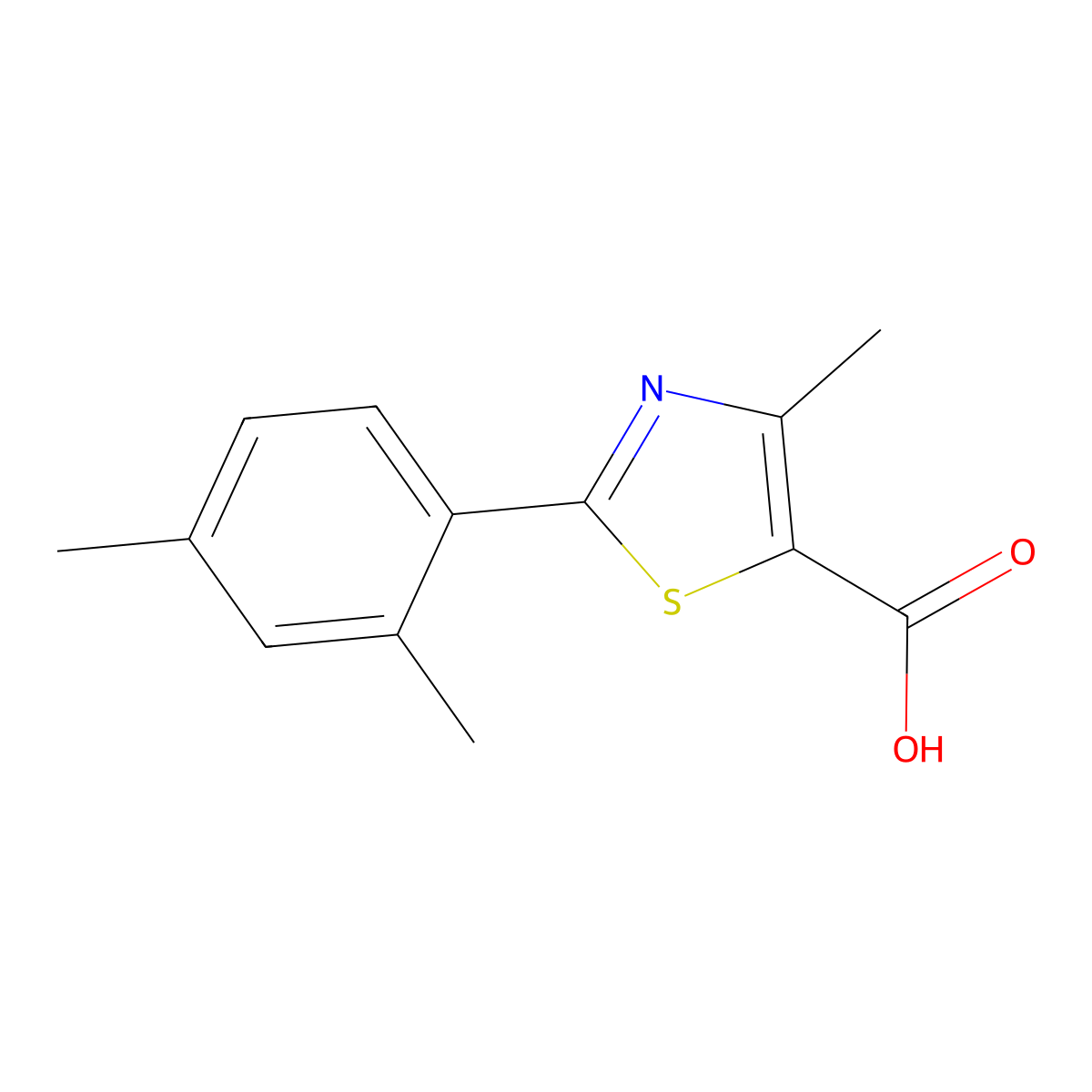 2-(2,4-Dimethylphenyl)-4-methyl-1,3-thiazole-5-carboxylic acid molecular structure, CAS 1152597-25-5