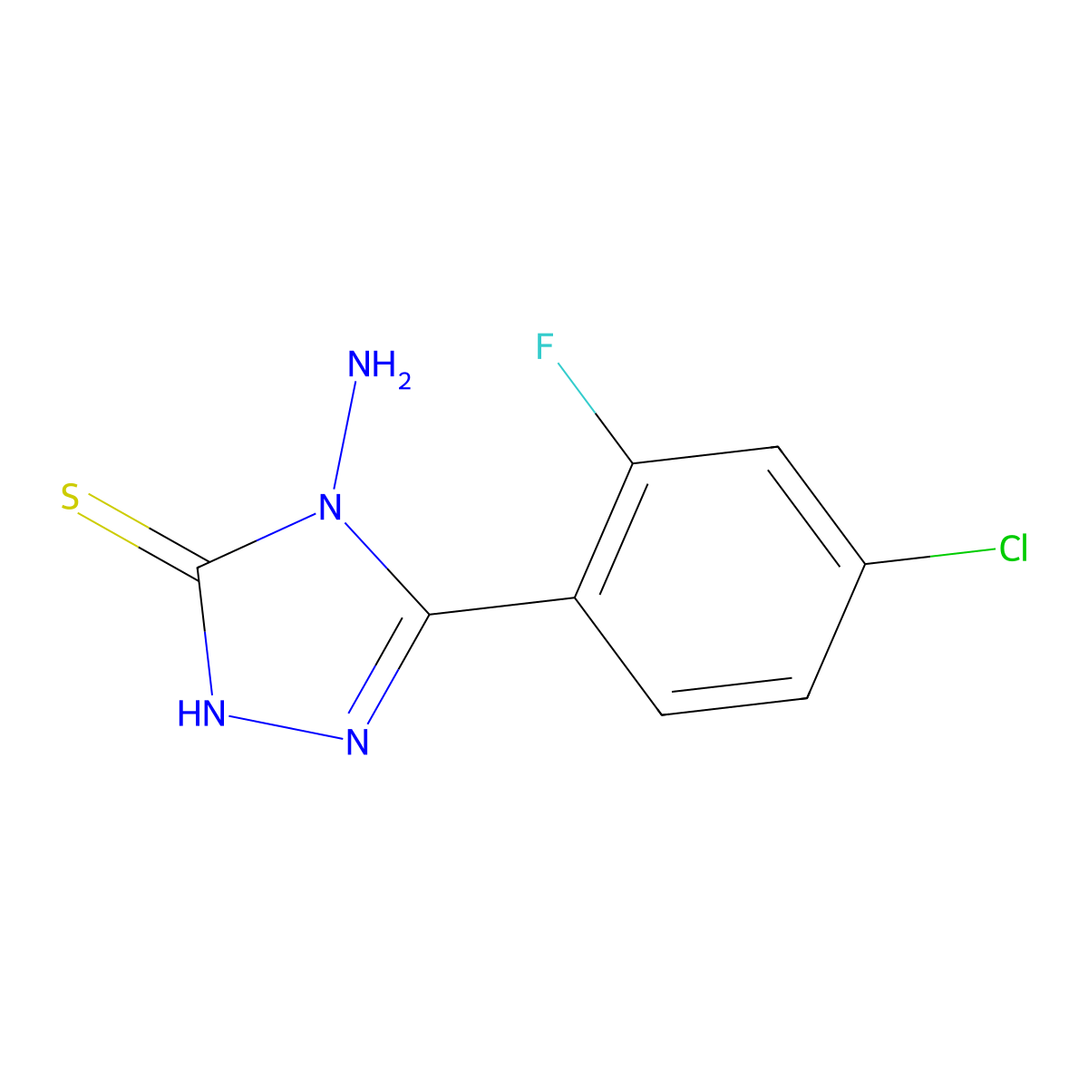 4-amino-5-(4-chloro-2-fluorophenyl)-4H-1,2,4-triazole-3-thiol molecular structure, CAS 1152598-13-4