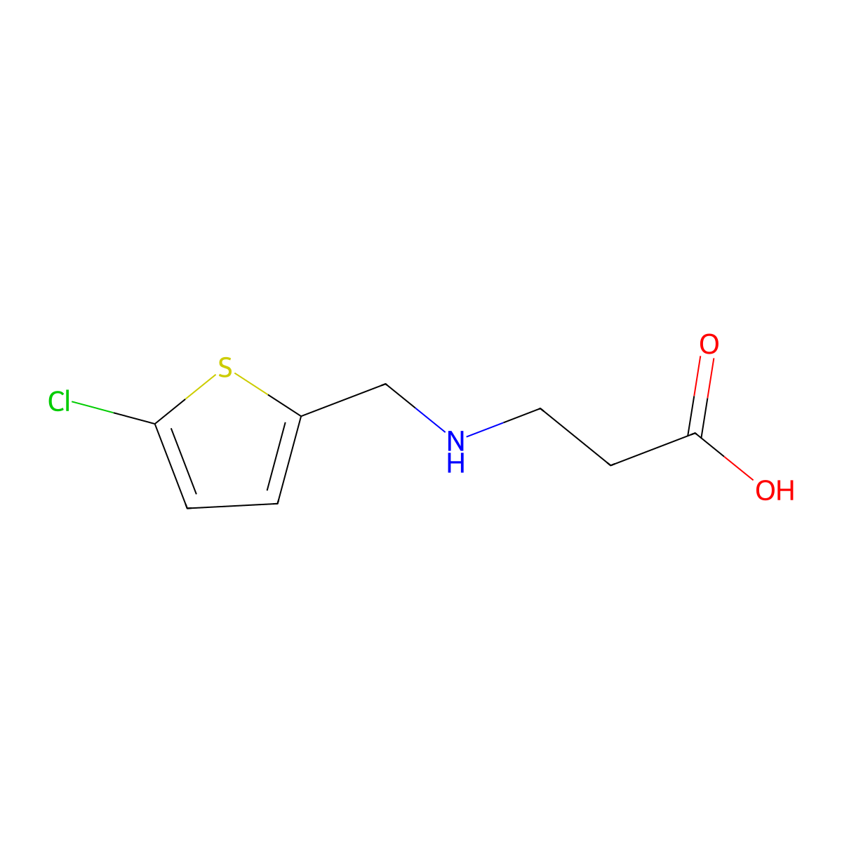 N-[(5-Chlorothiophen-2-yl)methyl]-beta-alanine molecular structure, CAS 1152598-41-8