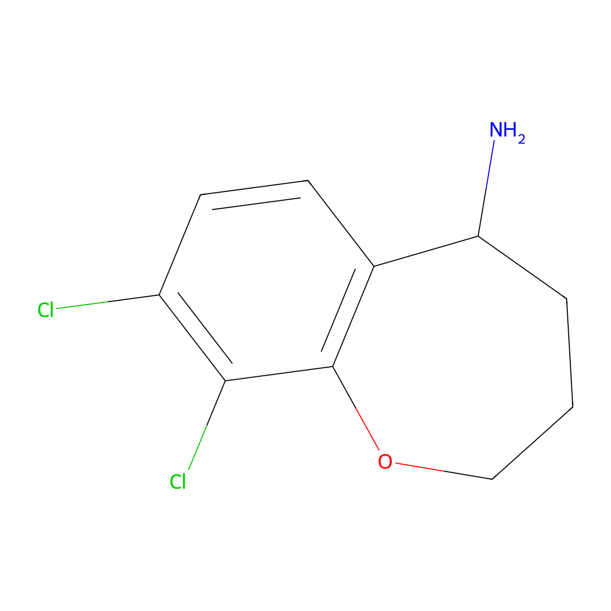 8,9-Dichloro-2,3,4,5-tetrahydro-1-benzoxepin-5-amine molecular structure, CAS 1152598-46-3
