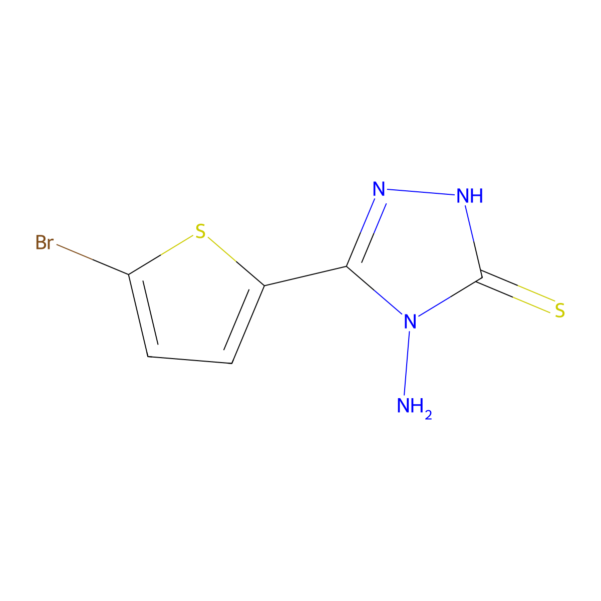 4-amino-5-(5-bromo-2-thienyl)-4H-1,2,4-triazole-3-thiol molecular structure, CAS 1152598-88-3