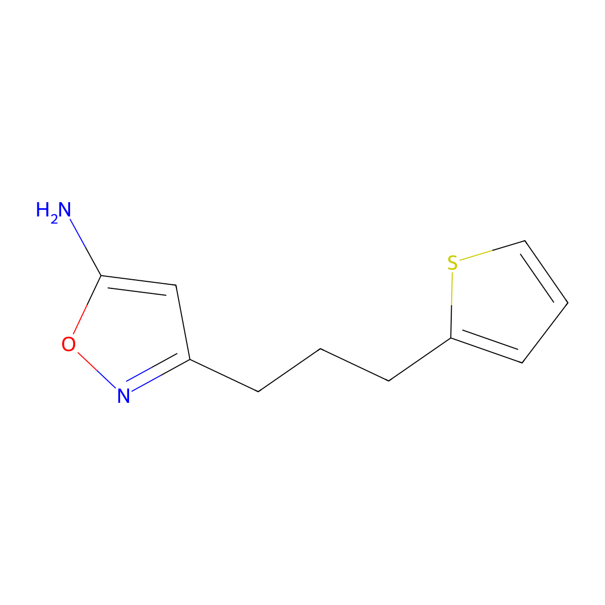 3-[3-(Thiophen-2-yl)propyl]-1,2-oxazol-5-amine molecular structure, CAS 1152599-44-4