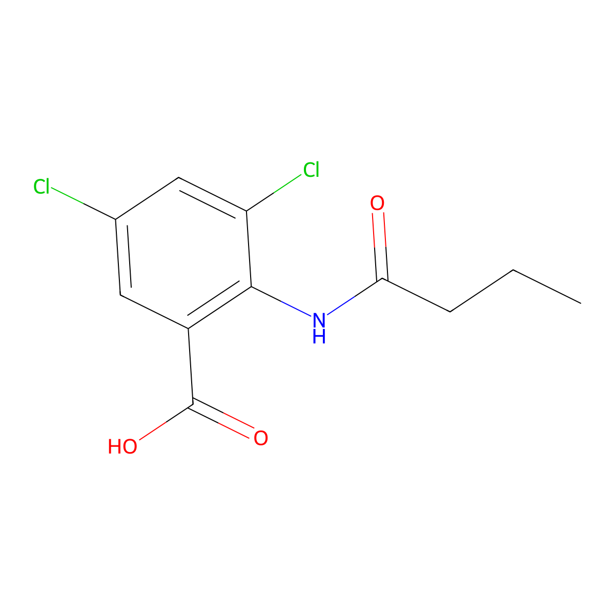 2-Butanamido-3,5-dichlorobenzoic acid molecular structure, CAS 1152599-77-3