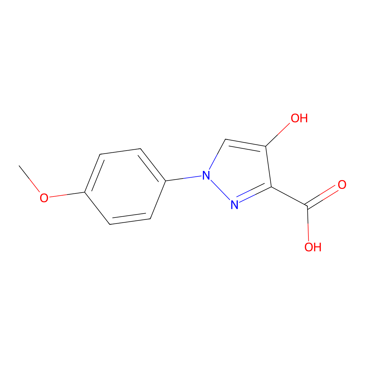 4-hydroxy-1-(4-methoxyphenyl)-1H-pyrazole-3-carboxylic acid molecular structure, CAS 1152601-80-3