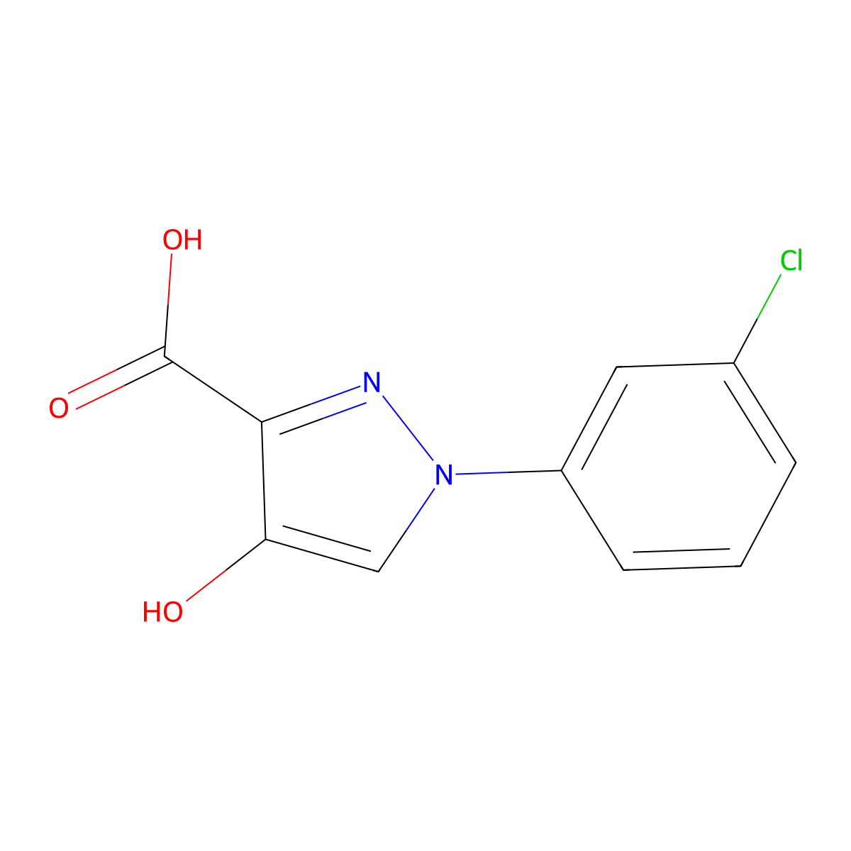 1-(3-chlorophenyl)-4-hydroxy-1H-pyrazole-3-carboxylic acid molecular structure, CAS 1152601-88-1