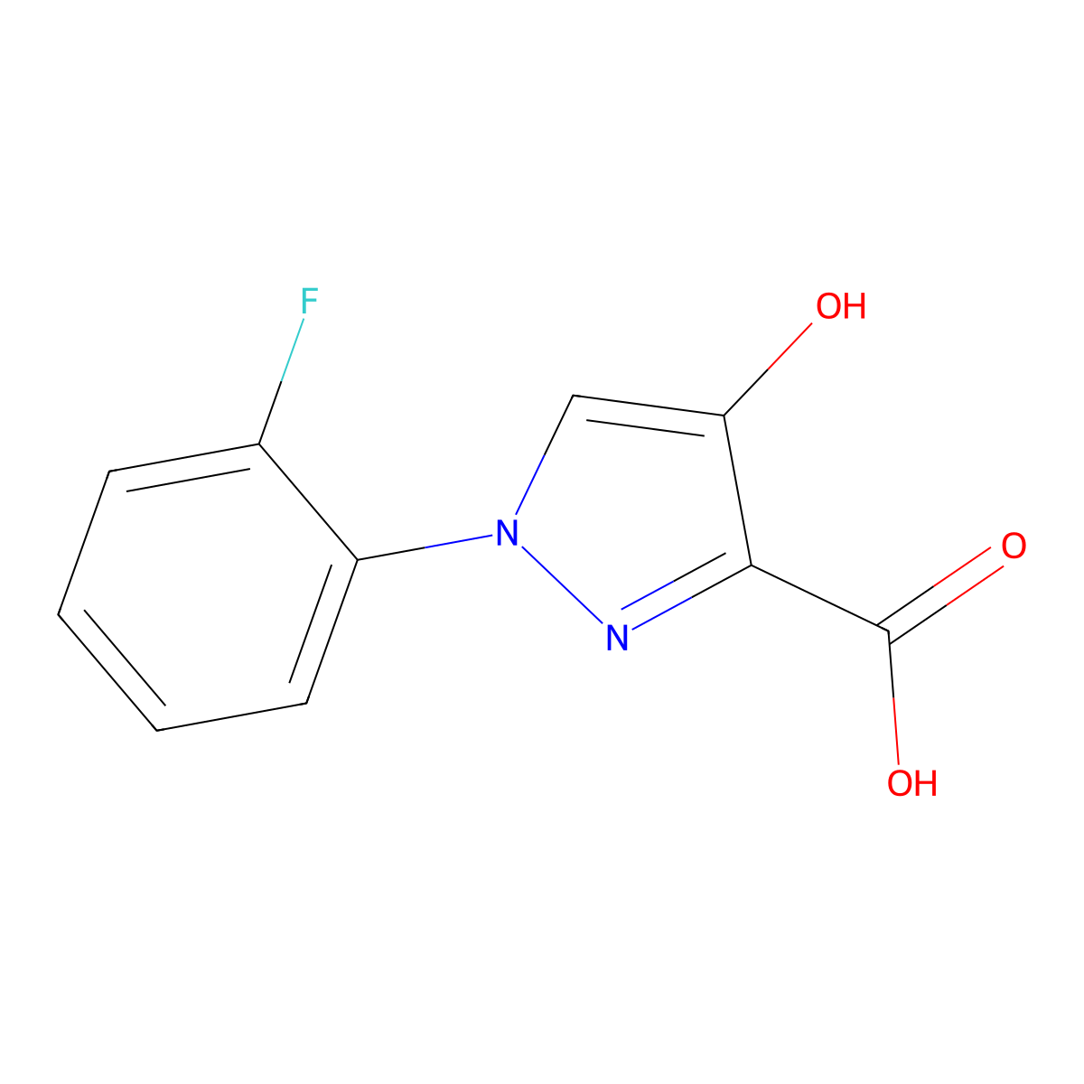 1-(2-fluorophenyl)-4-hydroxy-1H-pyrazole-3-carboxylic acid molecular structure, CAS 1152602-04-4