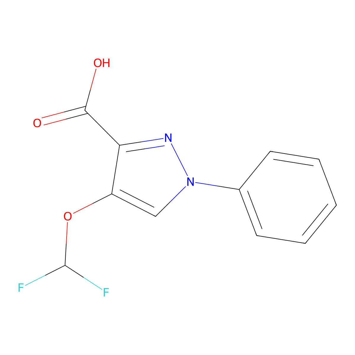 4-(difluoromethoxy)-1-phenyl-1H-pyrazole-3-carboxylic acid molecular structure, CAS 1152603-43-4