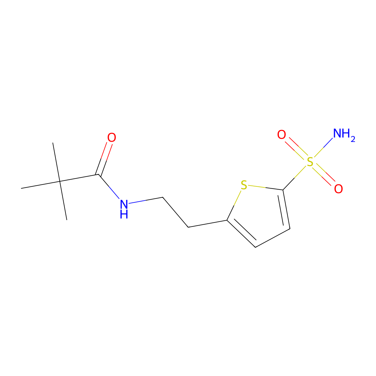 2,2-dimethyl-N-[2-(5-sulfamoylthiophen-2-yl)ethyl]propanamide molecular structure, CAS 1152603-53-6