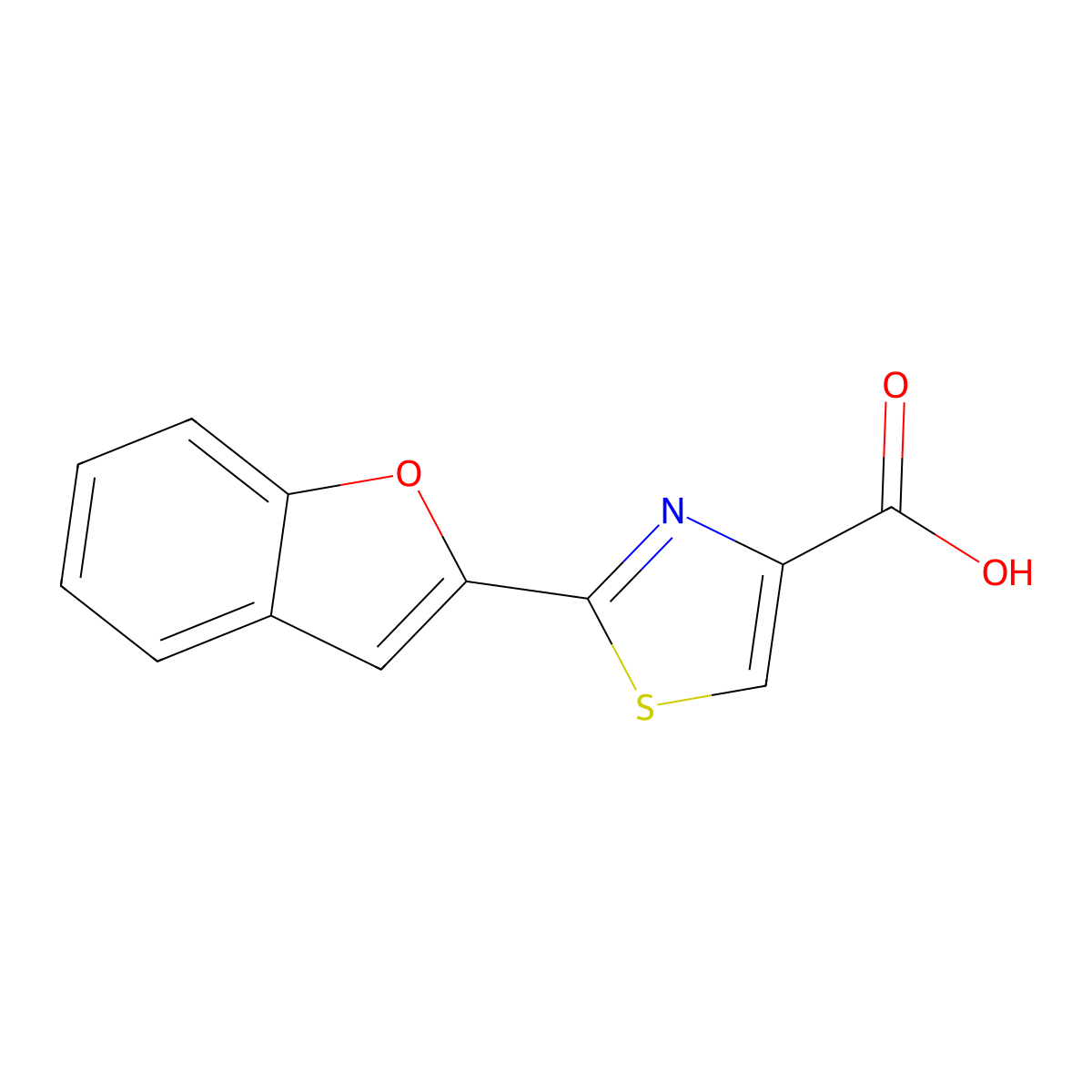 2-(1-Benzofuran-2-yl)-1,3-thiazole-4-carboxylic acid molecular structure, CAS 1152604-97-1