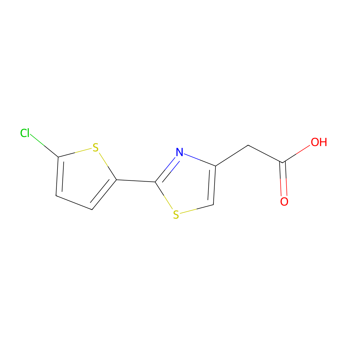 2-[2-(5-Chlorothiophen-2-yl)-1,3-thiazol-4-yl]acetic acid molecular structure, CAS 1152605-21-4