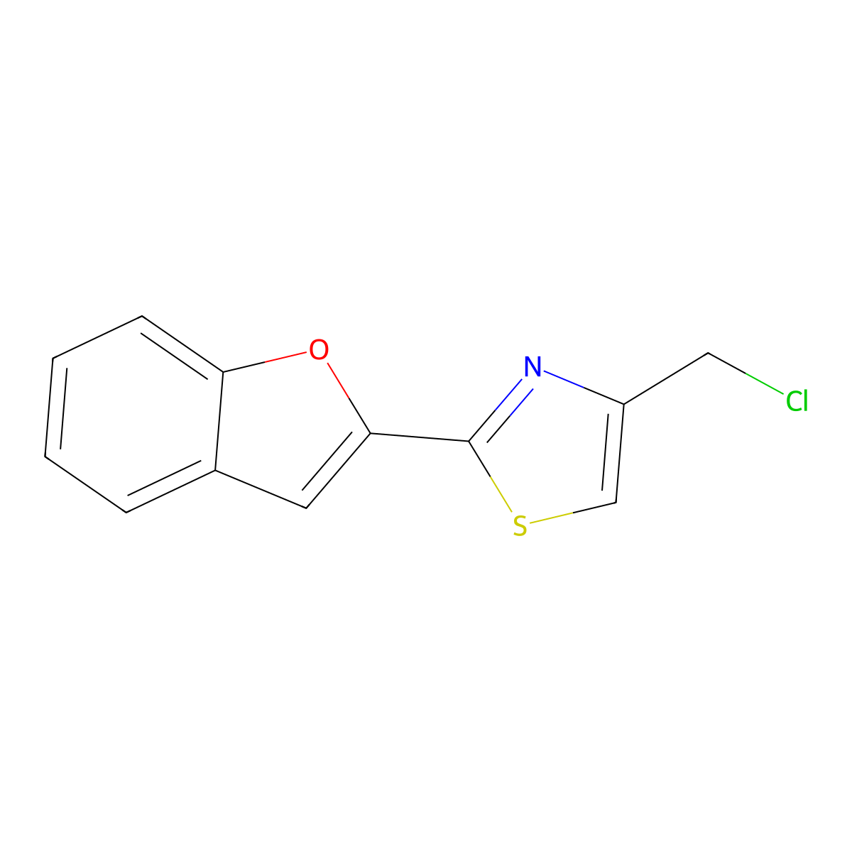 2-(1-Benzofuran-2-yl)-4-(chloromethyl)-1,3-thiazole molecular structure, CAS 1152605-99-6