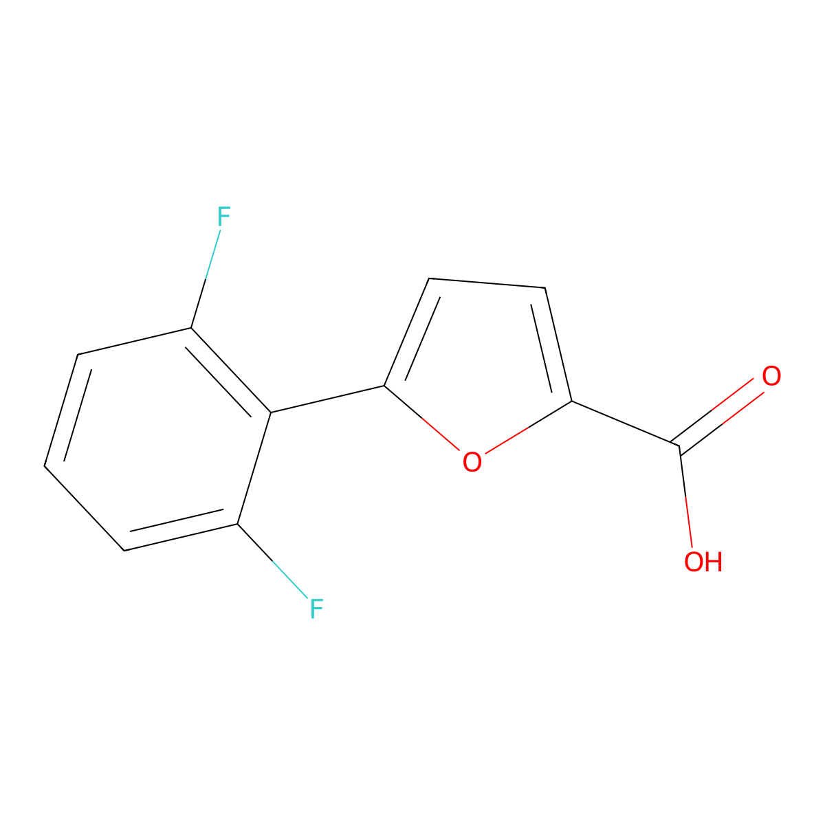 5-(2,6-Difluorophenyl)furan-2-carboxylic acid molecular structure, CAS 1152606-60-4